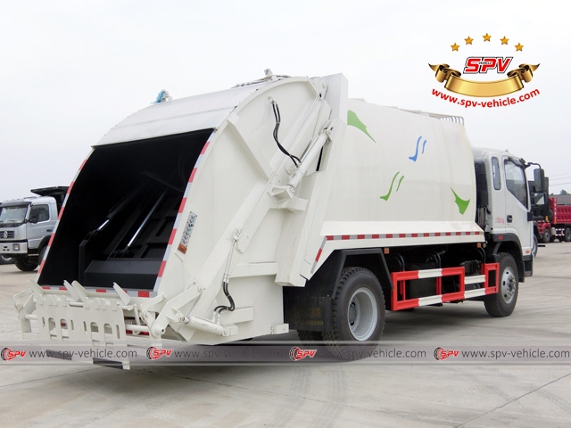 6,000 Litres compactor garbage truck JAC-back side view